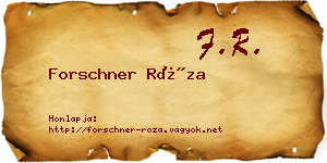 Forschner Róza névjegykártya